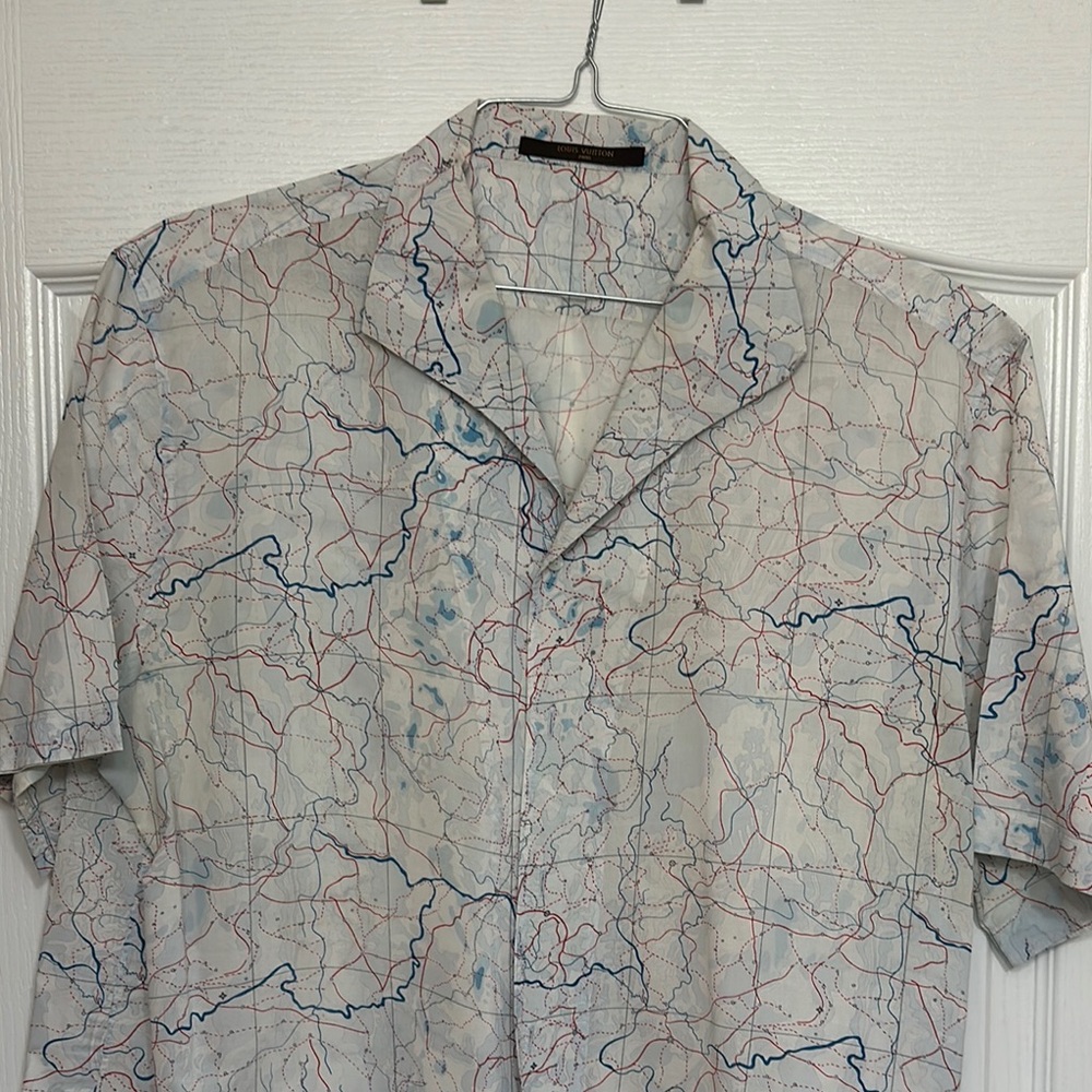 Louis Vuitton White and Blue Casual Button Down Shirt